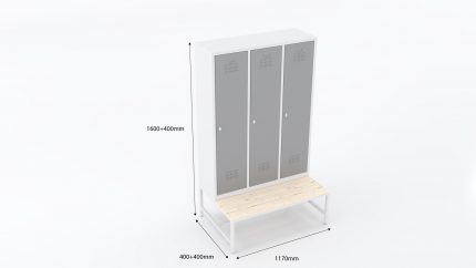 Üçlü Oturma Banklı Soyunma Dolabı